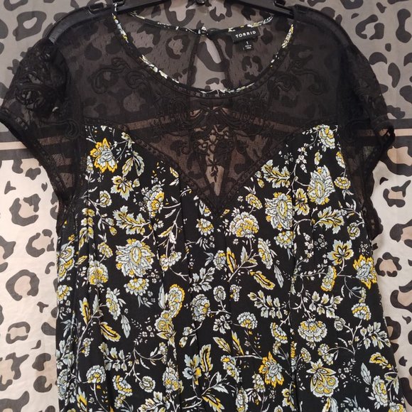 Torrid Trapeze Floral Print Dress 1x - Picture 7 of 7